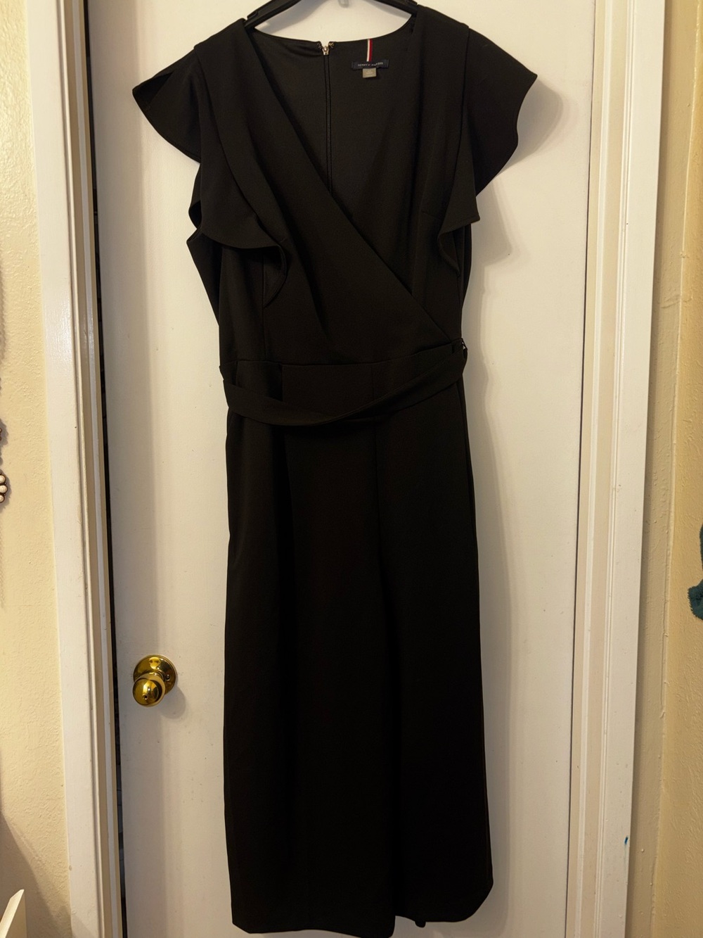 Tommy Hilfiger Black Wrap-Style Black Jumpsuit